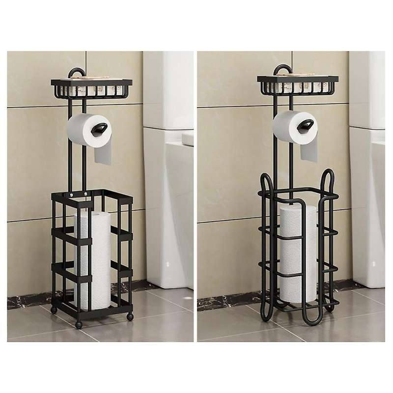 Multi-functional Toilet Paper Roll Tissue Holder Stand Bathroom Free Standing Storage Bathroom Acce
