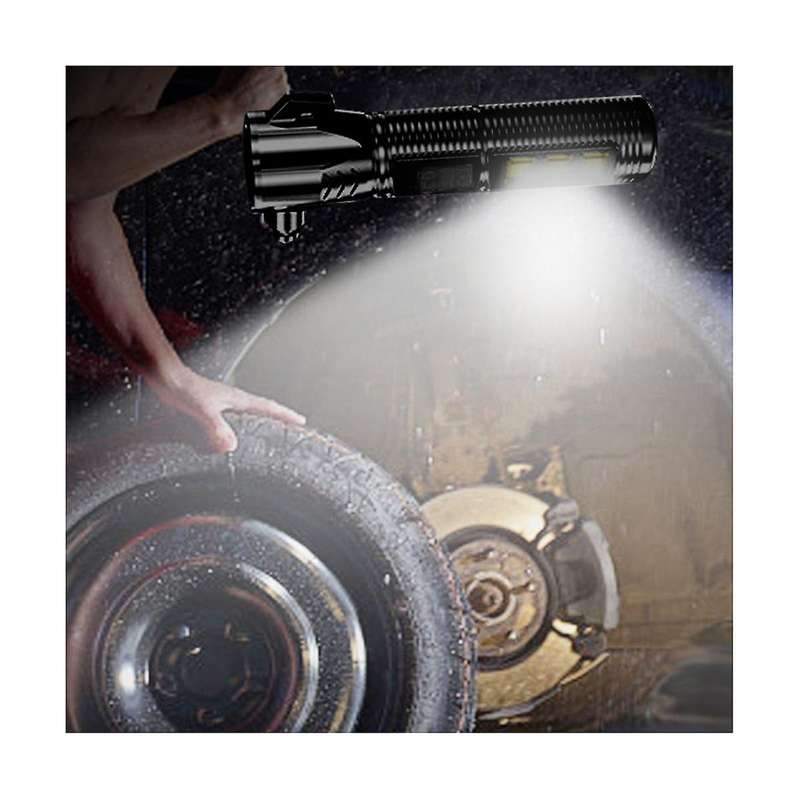 Multifunctional Strong Light Flashlight Car Safety Hammer Usb Rechargeable Fire Emergency Signal La
