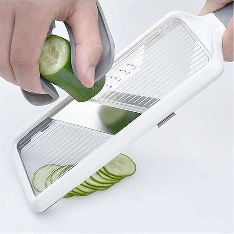 Multifunctional Vegetable Cutter - Adjustable Stainless Steel Blade, Safety Features, Slicing of Fru