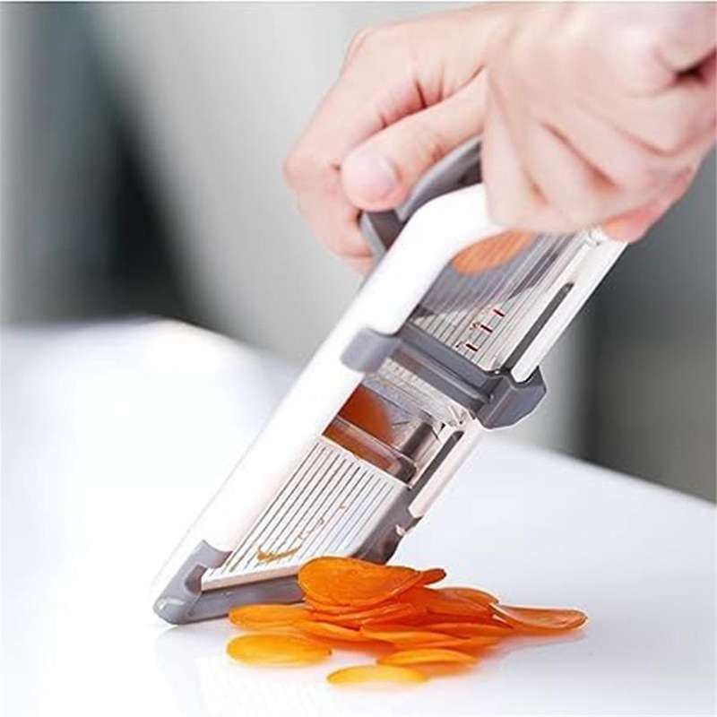 Multifunctional Vegetable Cutter - Adjustable Stainless Steel Blade, Safety Features, Slicing of Fru