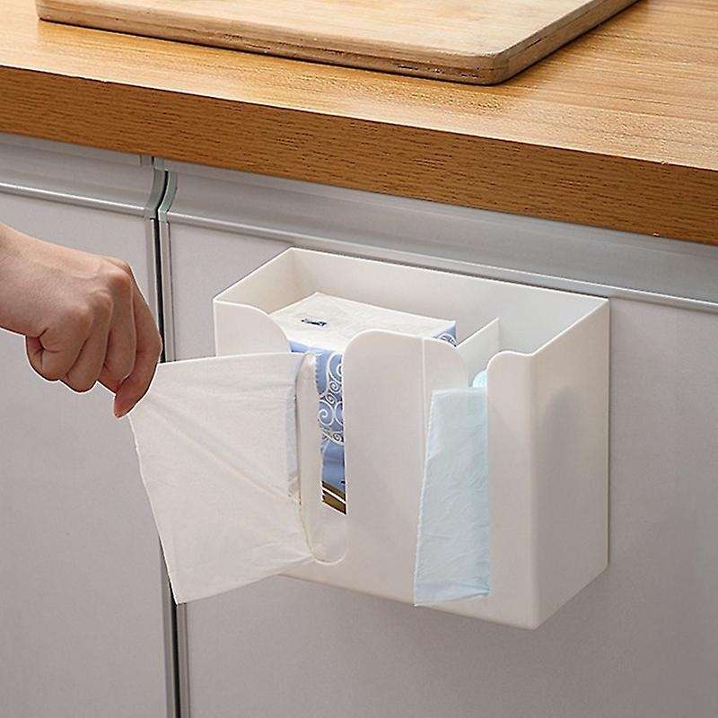 Multifunctional Wall-Mounted Tissue Box Perforated Free Toilet Paper Holder Bathroom Shelf Kitchen