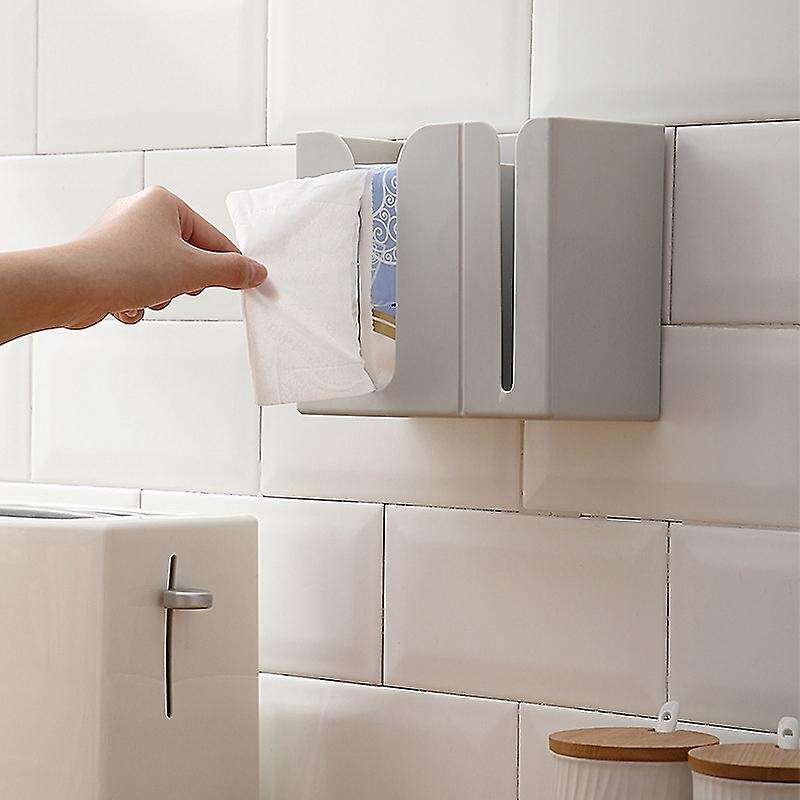 Multifunctional Wall-Mounted Tissue Box Perforated Free Toilet Paper Holder Bathroom Shelf Kitchen