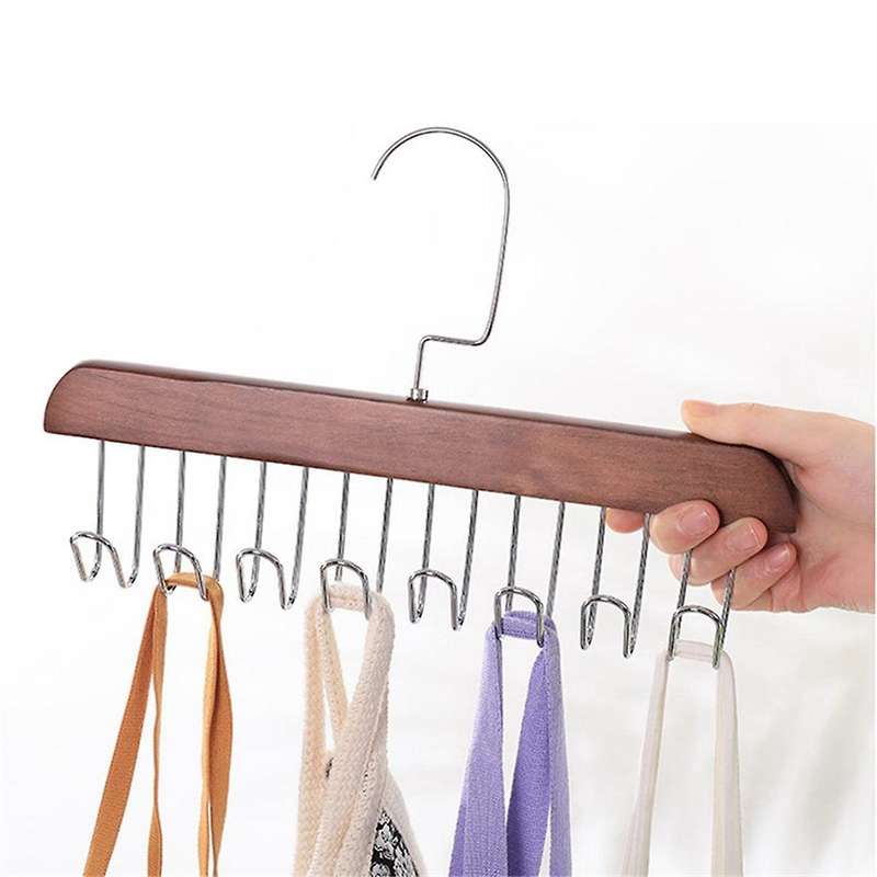 Multi-hook Wooden Scarf Hanger Space Saving Hanger Home Wardrobe Hanger Organizer Underwear Storage