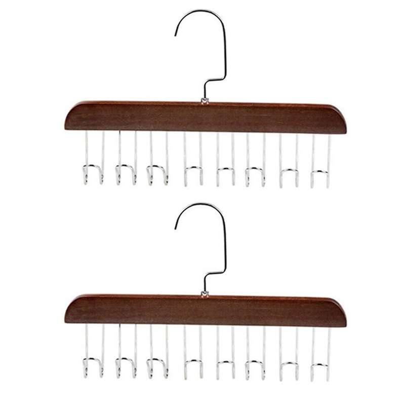 Multi-hook Wooden Scarf Hanger Space Saving Hanger Home Wardrobe Hanger Organizer Underwear Storage