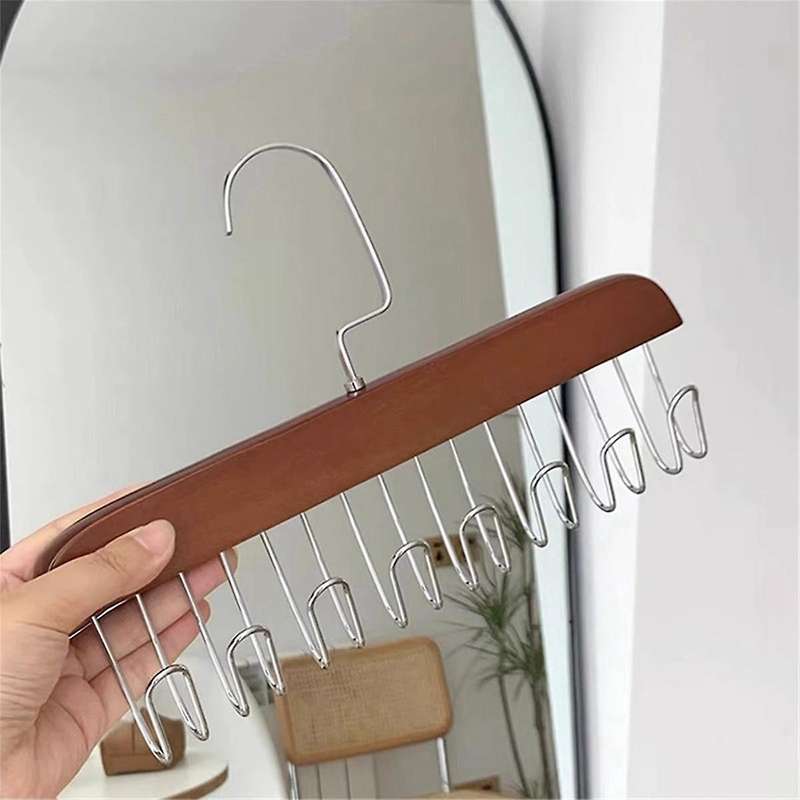 Multi-hook Wooden Scarf Hanger Space Saving Hanger Home Wardrobe Hanger Organizer Underwear Storage