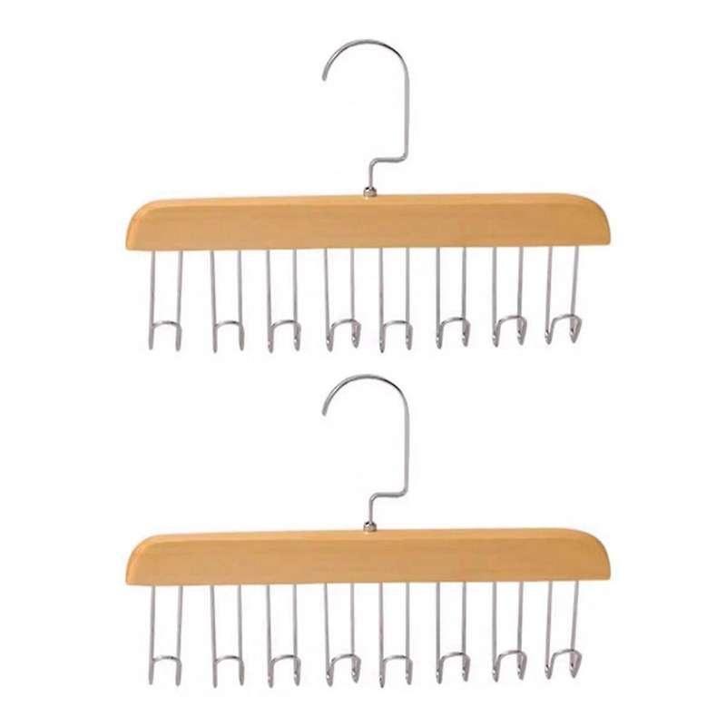 Multi-hook Wooden Scarf Hanger Space Saving Hanger Home Wardrobe Hanger Organizer Underwear Storage