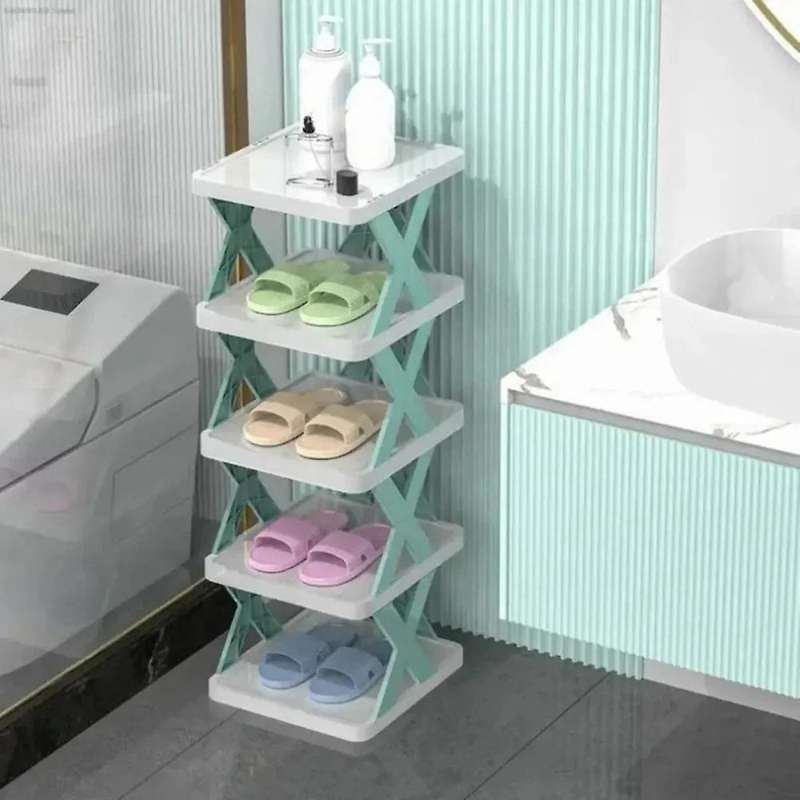 Multi-Layer Shoe Storage Rack, DIY Space-Saving Stackable Shoe Rack, Removable Storage Cabinet Shoe