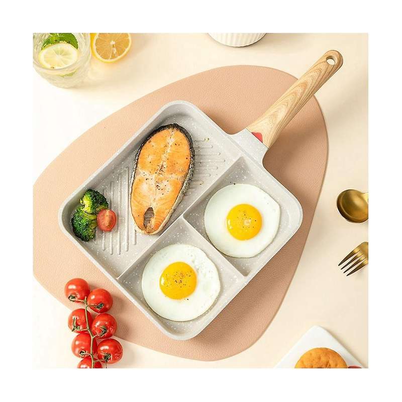 Multipurpose Durable Fried Egg Fry Pan 3-in-1 Steak Breakfast Fry Pan Cooking Pan Kitchen Utensils