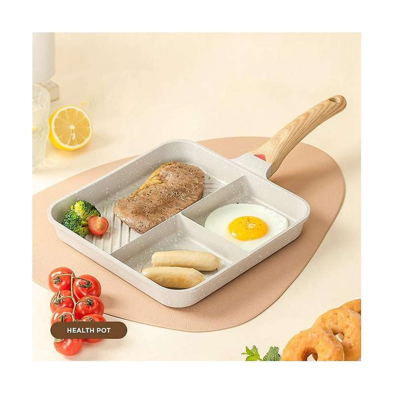 Multipurpose Durable Fried Egg Fry Pan 3-in-1 Steak Breakfast Fry Pan Cooking Pan Kitchen Utensils