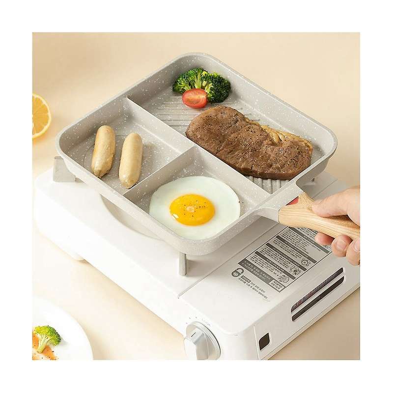 Multipurpose Durable Fried Egg Fry Pan 3-in-1 Steak Breakfast Fry Pan Cooking Pan Kitchen Utensils