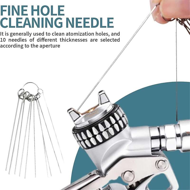 Multi-Purpose SprayGun Cleaning Kit PaintGun Cleaning , Mini Brushes & Needles, Metal Tube Cleaning