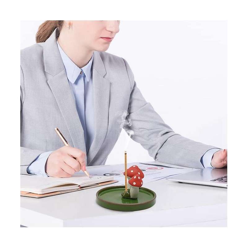 Mushroom Incense Holder, Handmade Ceramics Art Craft Ceramics Incense Burner Meditation Home Decor A