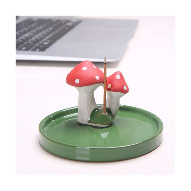 Mushroom Incense Holder, Handmade Ceramics Art Craft Ceramics Incense Burner Meditation Home Decor A