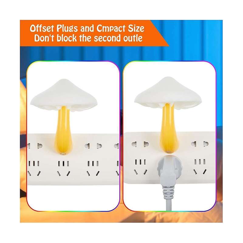 Mushroom Night Light RGB LED Night Light Plug in Lamp 7Color Mini Cute Night Lights for Kids Bedroom