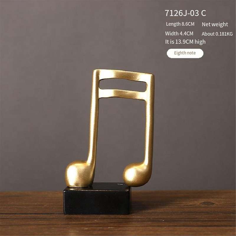 Music Note Decor Musical Sculpture Statue Resin Music Note Figurine for Home Piano Gifts Resin Ornam