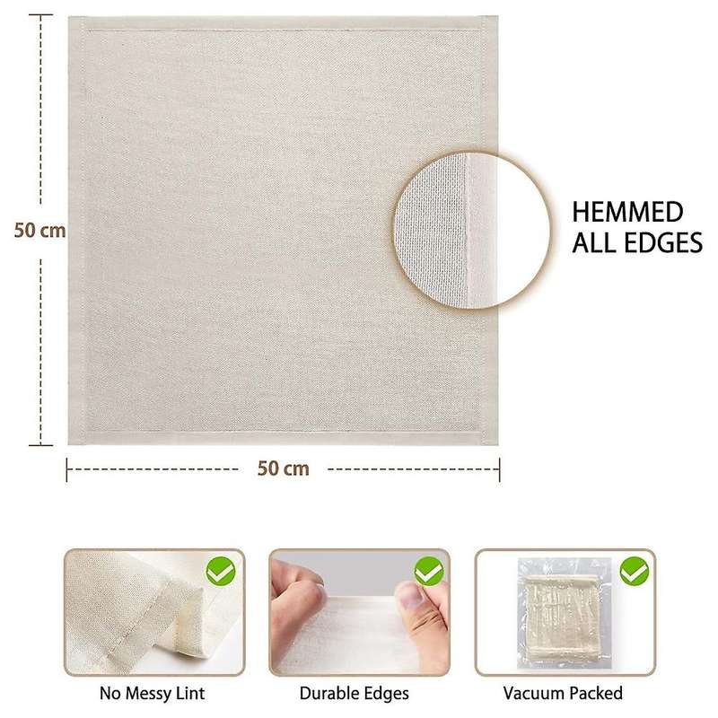Muslin Cloths Compatible Cooking, 50X50cm, Pure Cotton Cheese Cloth 3 Pcs
