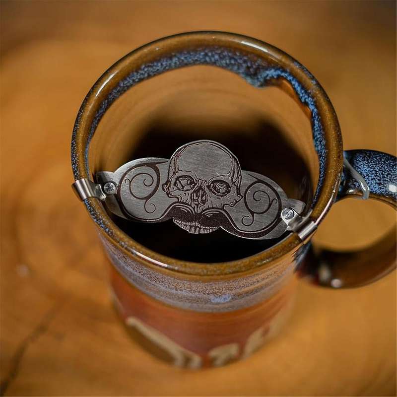 Mustache Guard Moustache Drinking Protector for Coffee Mugs Beer Teacups or Regular Cups By Death Gr