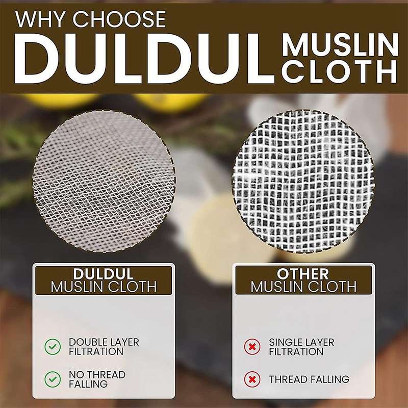 Muslin Cloths Compatible Cooking, Pack of 5 (50X50CM), Unbleached, Cotton Reusable and Washable Chee