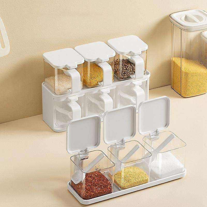 Muti-Function Transparent Seasoning Box Rack Storage Container Seasoning Jars Spice Pantry Kitchen U