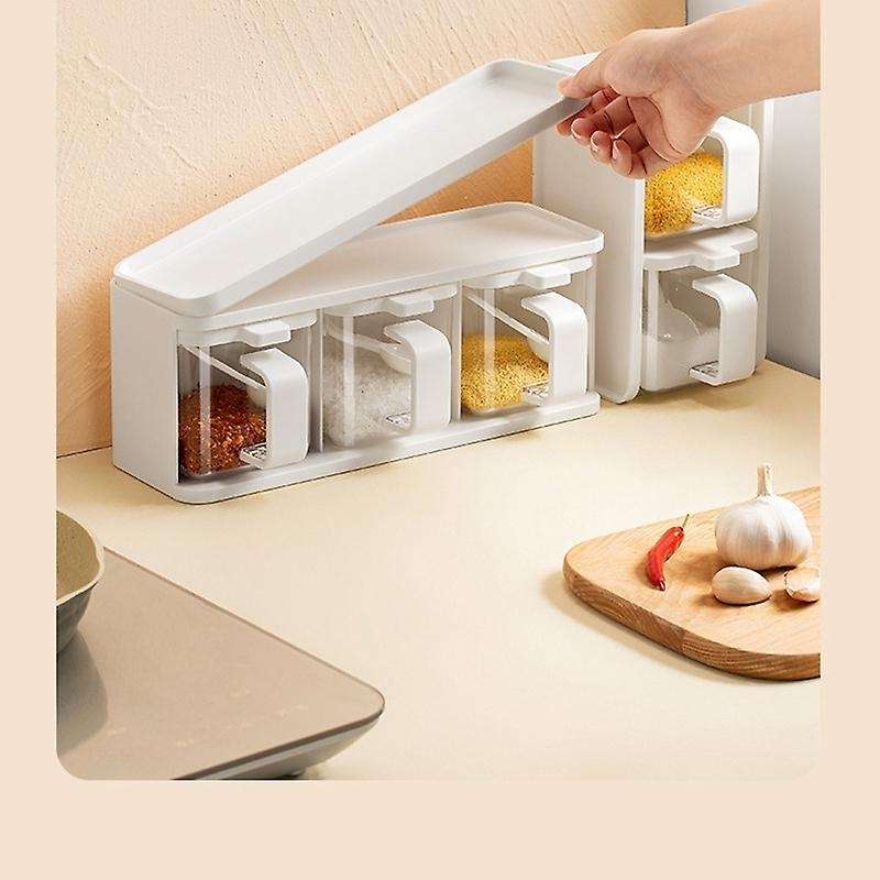 Muti-Function Transparent Seasoning Box Rack Storage Container Seasoning Jars Spice Pantry Kitchen U