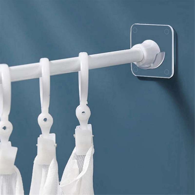Nail-Free Pole Bracket Shower Holders Retainers Mounts Racks Home Transparent