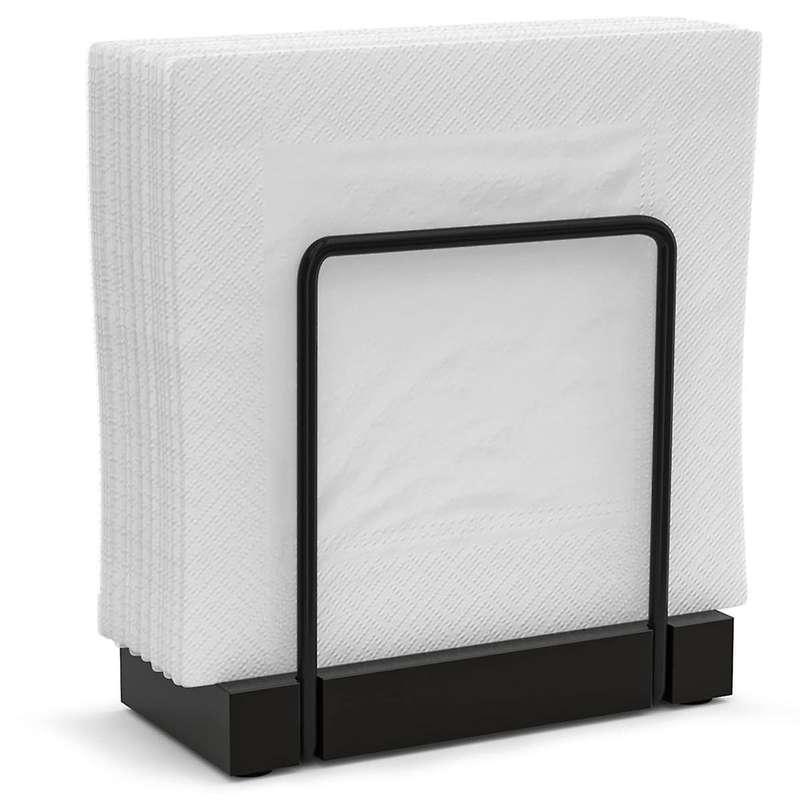 Napkin Holder for Table, Bamboo Iron Standing Napkin Dispenser for Kitchen Dining Farmhouse Cocktail