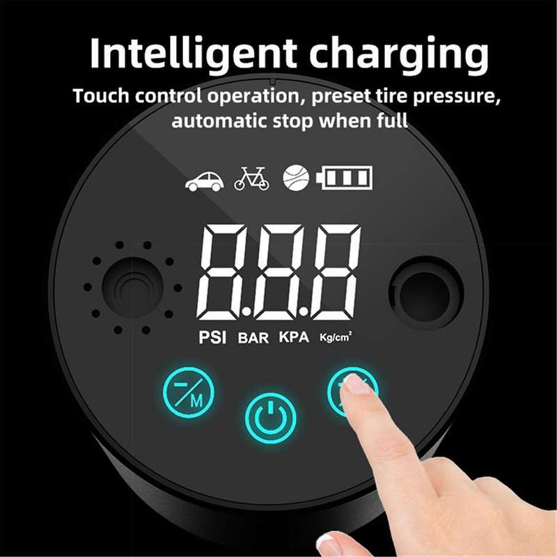 N8 Wireless Air Pump, Portable Air Compressor Tire Inflator with Smart Contact LCD Display, for Cars