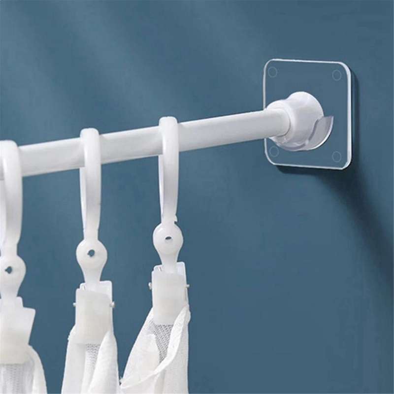 Nail-Free Pole Bracket Shower Holders Retainers Mounts Racks Home White