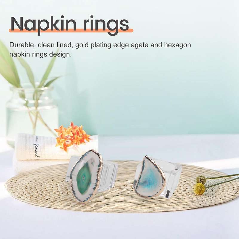 Napkin Rings Natural Napkin Rings for Wedding Christmas Valentine's Day Dinner Table Decor Blue Set
