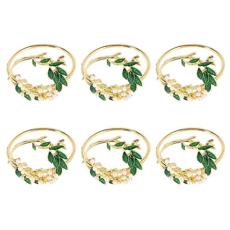 Napkin Ring Flower Napkin Rings Set of 6 Metal Napkin Holder for Wedding Party Dinner Table Decorati