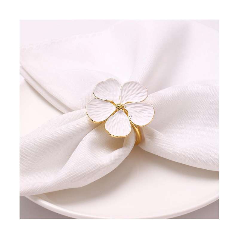 Napkin Rings ,12 Pcs Flowers Napkin Ring Holders Dinner Tables Rings Elegant Ornament Table Setting