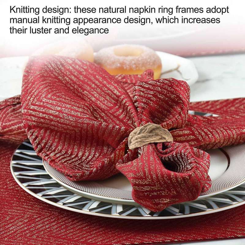 Napkin Rings Rope Napkin Rings Farmhouse Woven Napkin Rings for Dinner Table, Party Decorations