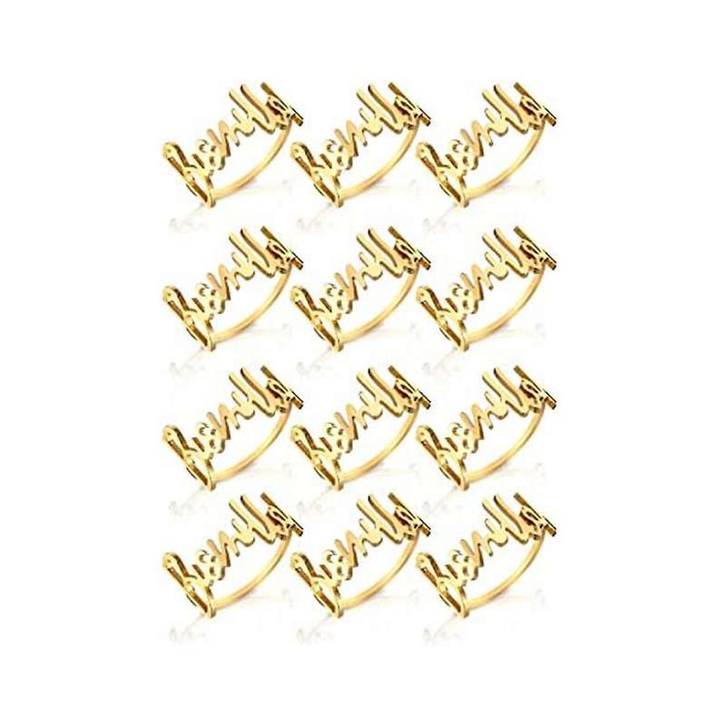 Napkin Rings, Ramadan Napkin Rings Metal Napkin Buckles Golden Table Decoration for Islamic Muslim