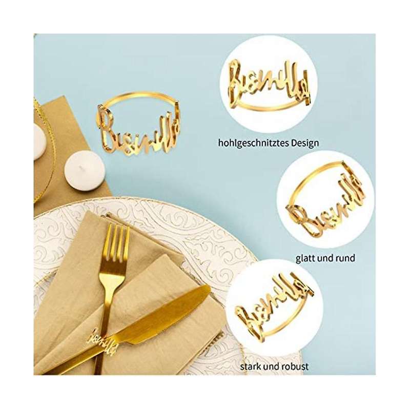 Napkin Rings, Ramadan Napkin Rings Metal Napkin Buckles Golden Table Decoration for Islamic Muslim