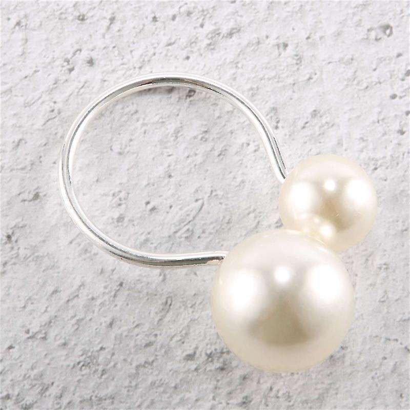 Napkin Rings Pearl Serviette Buckle Napkin Holder for Xmas, Family Gathering, Dinner Party, Wedding