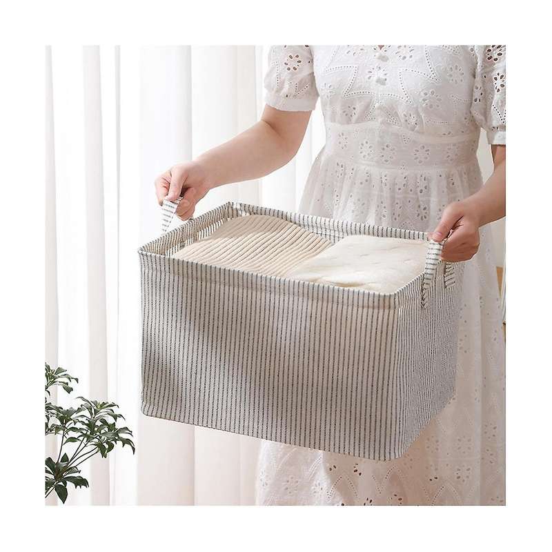 Narrow Storage Bins, Small Baskets for Organizing, Long Storage Basket with Handles, Fabric Storage