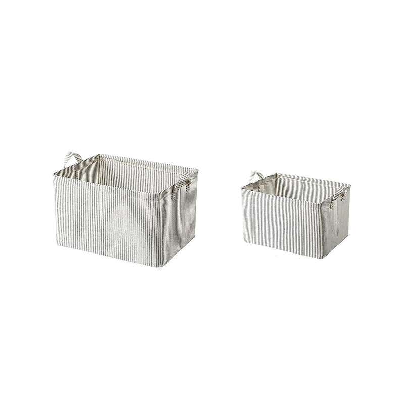 Narrow Storage Bins, Small Baskets for Organizing, Long Storage Basket with Handles, Fabric Storage