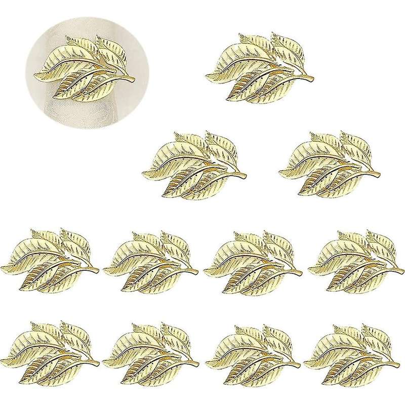 Napkin Rings,napkin Rings Set Of 12,leaf Gold Napkins,wedding Christmas Napkin Rings,party Home Kit
