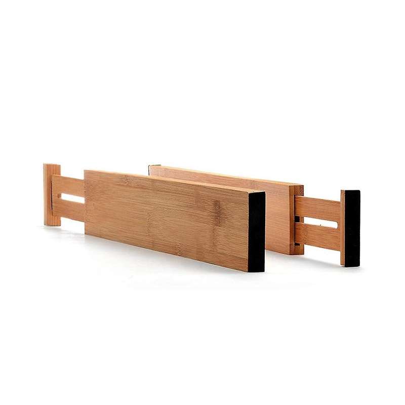Natural Bamboo Drawer Dividers Drawer Dividers Adjustable (43-56cm) Spring Loaded Drawer Organizer