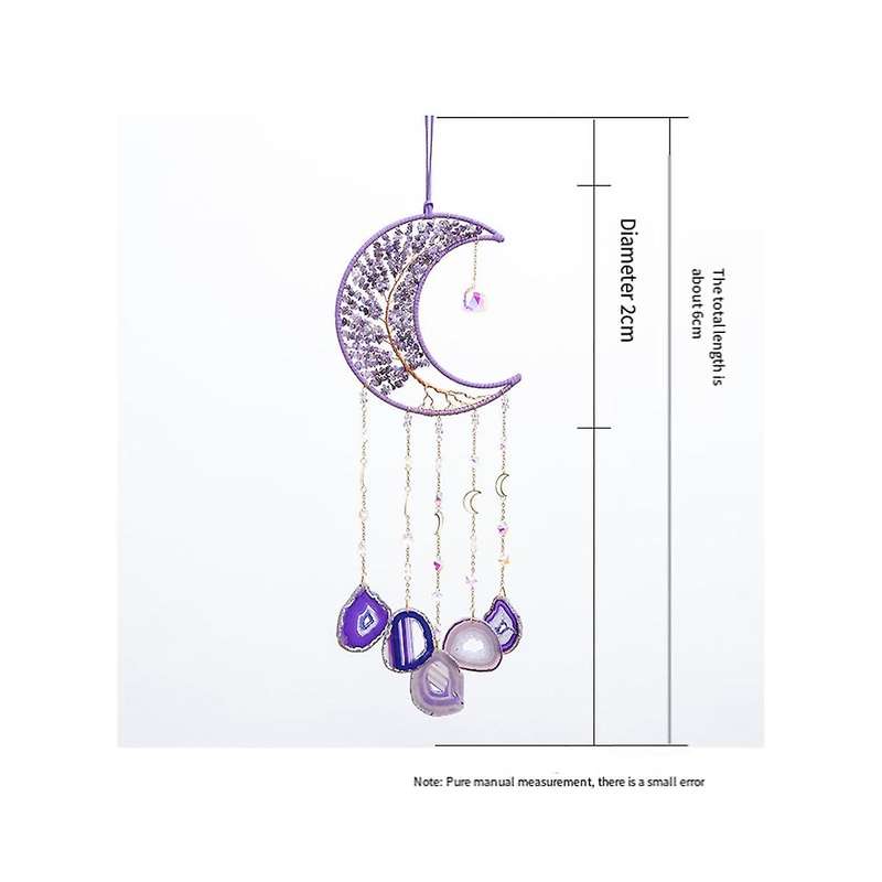 Natural Gemstone Wall Ornaments with Healing Crystal Stone Gemstone Dream Catcher Bedroom Garden Hom