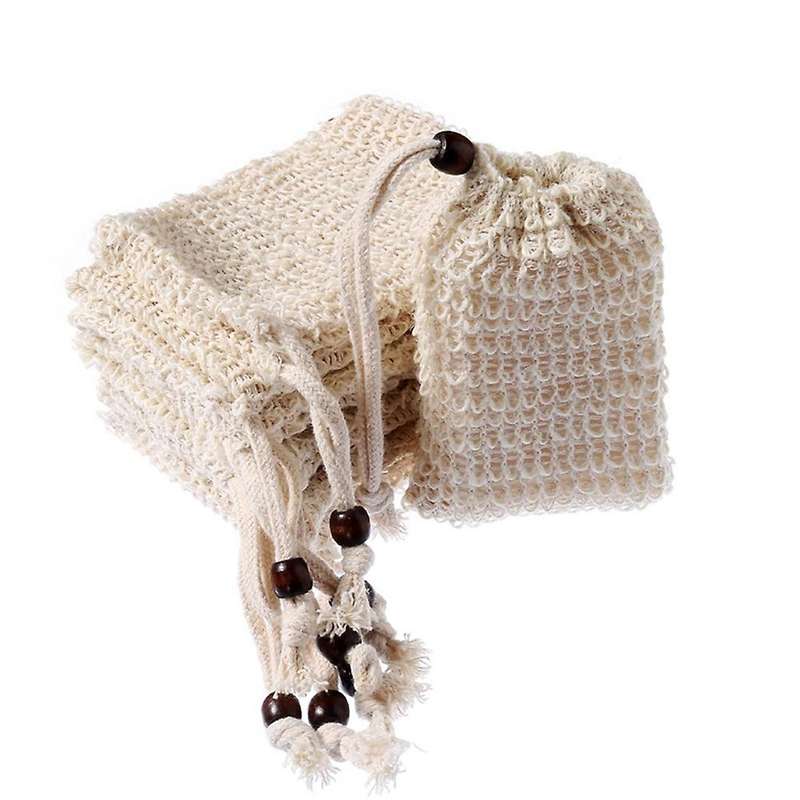 Natural Soap Bag Exfoliating Soap Saver Pouch Bath Pouch Soap Savers for Bar Soap with Drawstring Po