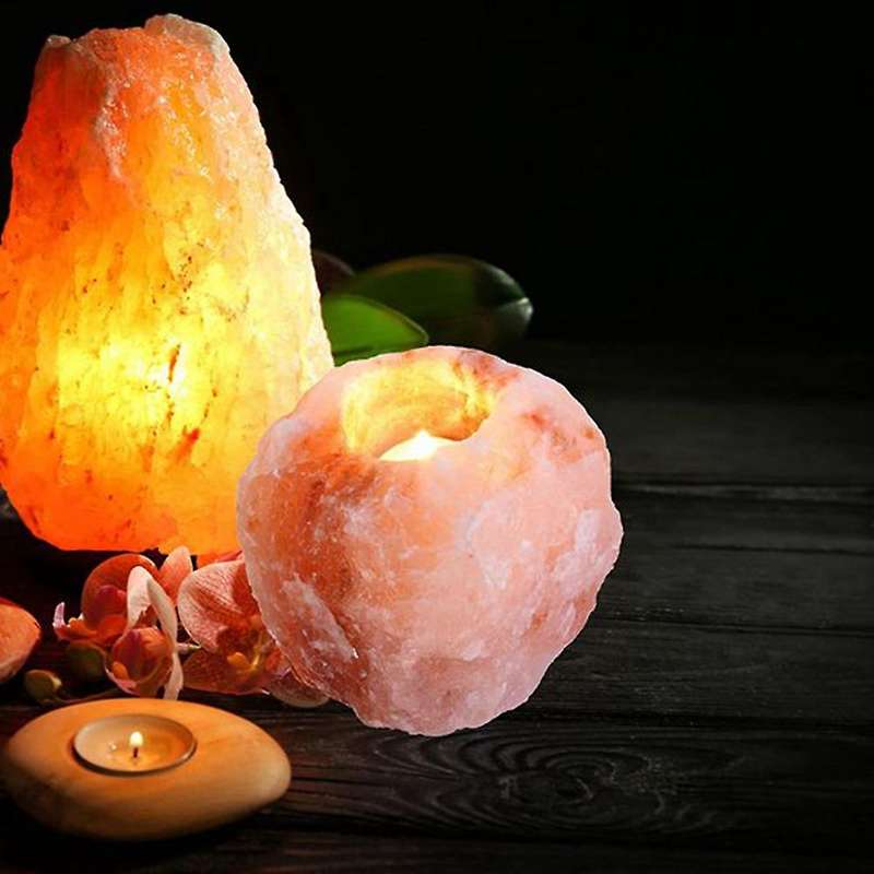 Natural Salt Crystal Stone Candle Holder Stand Crystals Candle Cave Wedding Valentine's Day Gift