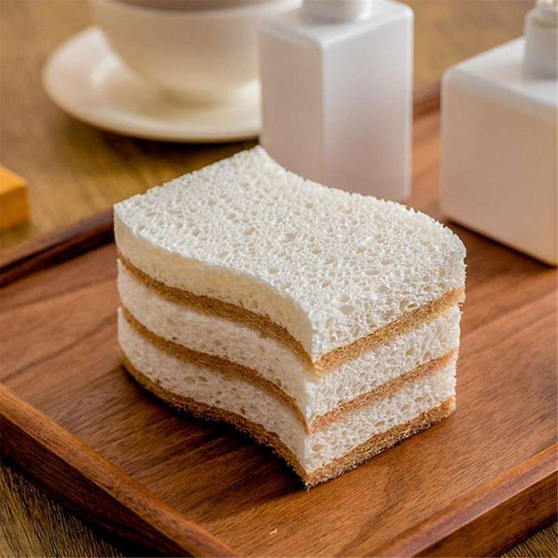 Natural Scrub Sponges Kitchen , Non-scratch Cleaning Sponges for Dishes, Cellulose Sponges Safe On