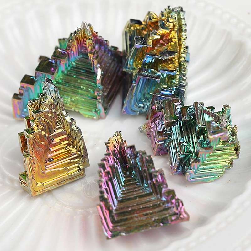 Nature Rainbow Bismuth Crystal Stone Medium Specimen for Collecting Decoration Wire Wrapping, 1 Pcs