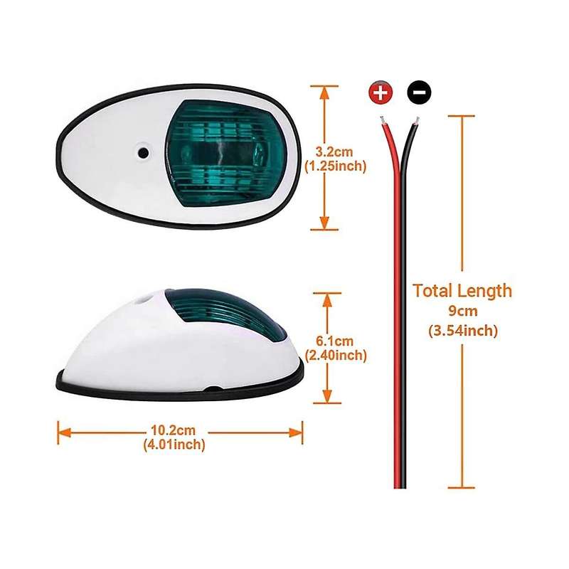 Navigation Light Led Boat Side Light Signal Light Signal Warning Light Yacht Light Black