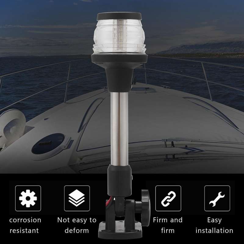 Navigation Anchor Lights All Round 360 Degree Boat Navigation Lights White LED 12-24VDC for Fishing