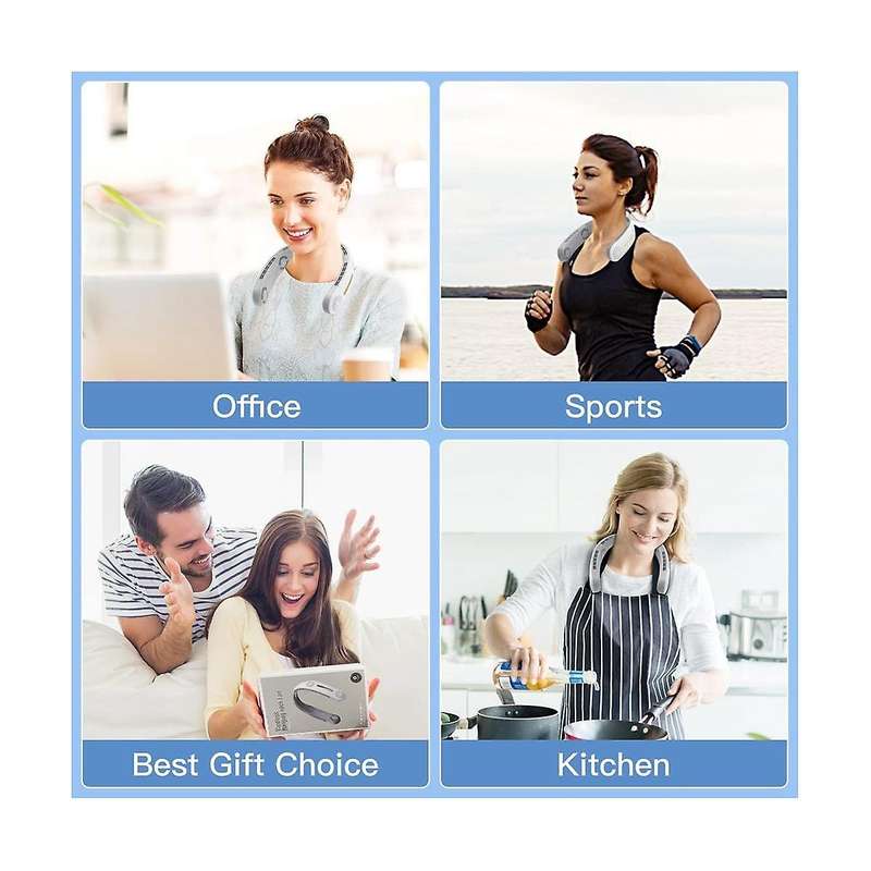 Neck Fan, 4000mah Portable Neck Fan 360 Bladeless Cooling Personal Neck Fan Rechargeable Hand-free