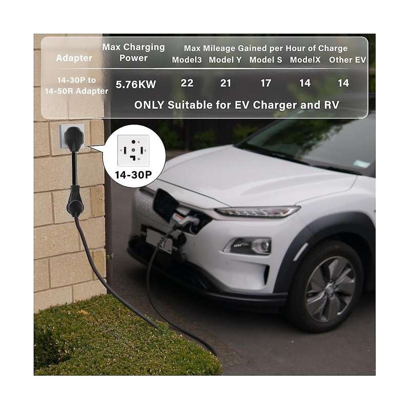 Nema 14-30p to 14-50r Ev Charger Adapter Compatible 30amp to 50amp Ev Conversion Adapter Cord for 2