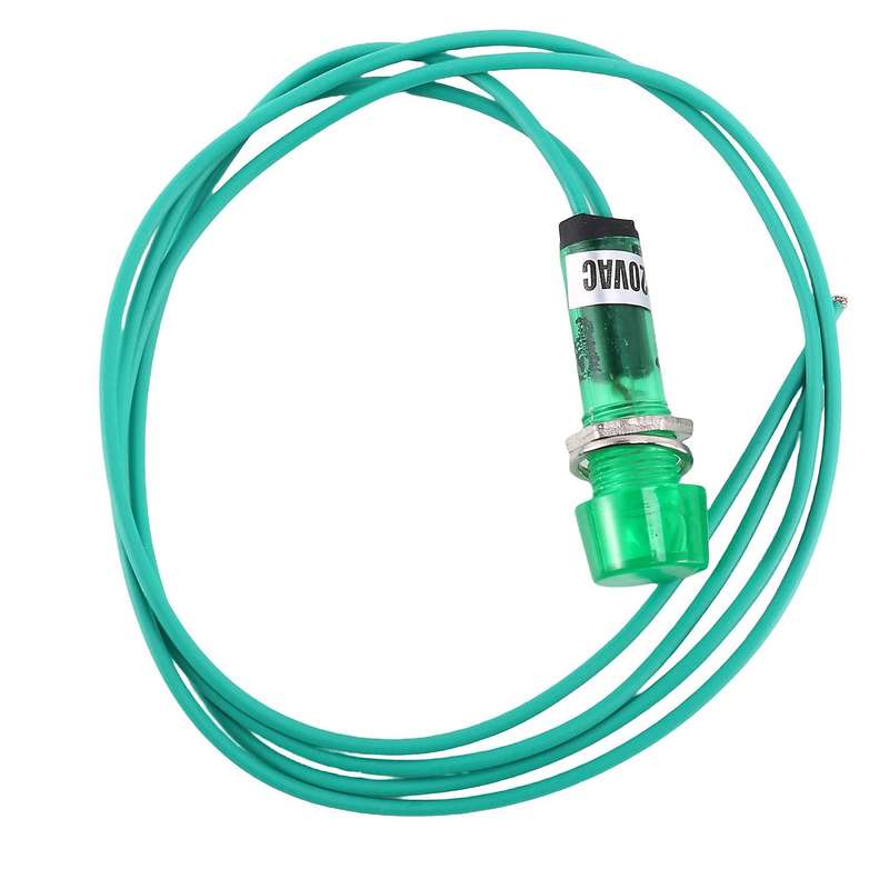 Neon Indicator Pilot Signal Lamp Green Light AC 220V w Cable