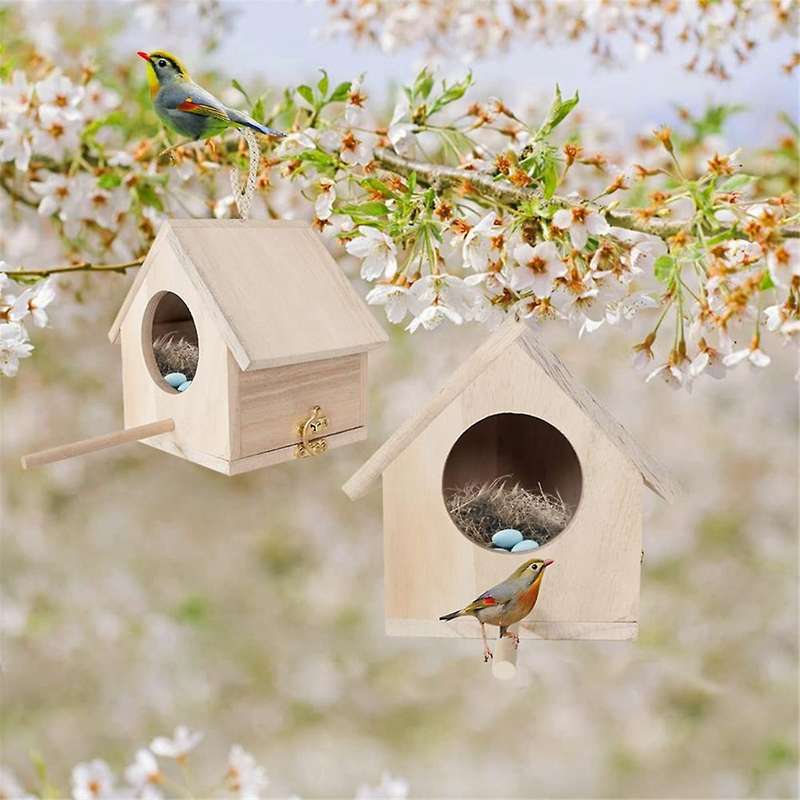 Nesting Box for Tits, Nesting Box Kit Robin, Bird House, Weatherproof for Hanging, Nesting Boxes for